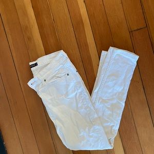 Levi’s low rise, straight leg, white denim jeans